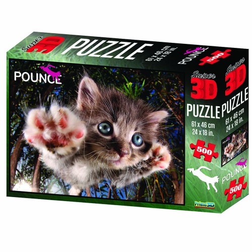 Quebra Cabeça Super 3D Modelo Gato com 500 Peças Multikids