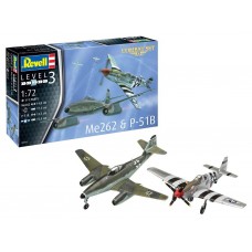 Plastimodelo Messerschmitt Me 262 e P-51B 1:72 sem tintas